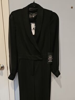 White House Black Market Black Long-Sleeve Jumpsuit